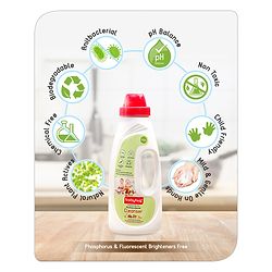 Babyhug Natural Liquid Cleanser for Feeding Bottles, Accessories, Fruits & Vegetables  Safe & Effective Disinfectant - 550 ml | pH Balance | Biodegradable | Anti-Bacterial