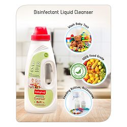 Babyhug Natural Liquid Cleanser for Feeding Bottles, Accessories, Fruits & Vegetables  Safe & Effective Disinfectant - 550 ml | pH Balance | Biodegradable | Anti-Bacterial