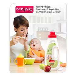 Babyhug Natural Liquid Cleanser for Feeding Bottles, Accessories, Fruits & Vegetables  Safe & Effective Disinfectant - 550 ml | pH Balance | Biodegradable | Anti-Bacterial