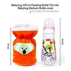 Babyhug Velour Plush Bottle Cover Cute Star Motif Medium Yellow - Fits Upto 120 ml to 260 ml Bottle