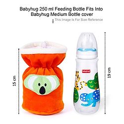 Babyhug Velour Plush Bottle Cover Cute Star Motif Medium Yellow - Fits Upto 120 ml to 260 ml Bottle