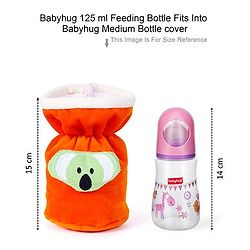 Babyhug Velour Plush Bottle Cover Cute Star Motif Medium Yellow - Fits Upto 120 ml to 260 ml Bottle