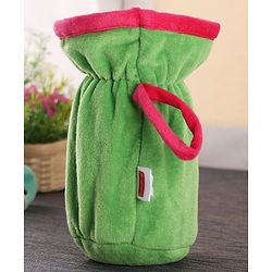 Babyhug Velour Plush Bottle Cover Baby Tiger Motif Medium Green - Fits Upto 120 ml to 260 ml Bottle