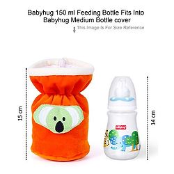 Babyhug Velour Plush Bottle Cover Baby Tiger Motif Medium Green - Fits Upto 120 ml to 260 ml Bottle