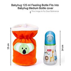 Babyhug Velour Plush Bottle Cover Baby Tiger Motif Medium Green - Fits Upto 120 ml to 260 ml Bottle