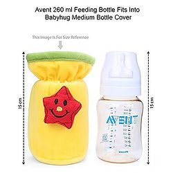Babyhug Velour Plush Bottle Cover Baby Tiger Motif Medium Green - Fits Upto 120 ml to 260 ml Bottle