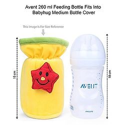 Babyhug Velour Plush Bottle Cover Baby Tiger Motif Medium Green - Fits Upto 120 ml to 260 ml Bottle
