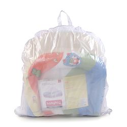 Babyhug Premium Gadda Set With Mosquito Net Orange - Mini Cars Print