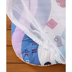 Babyhug Premium Gadda Set With Mosquito Net - Mini Cars Print