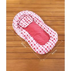 Babyhug Cherry Print Gadda Set With Mosquito Net - Red