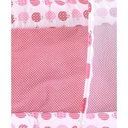 Babyhug Cherry Print Gadda Set With Mosquito Net - Red