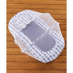 Babyhug Cherry Print Gadda Set With Mosquito Net - Blue