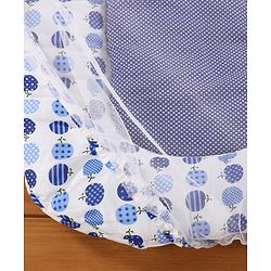 Babyhug Cherry Print Gadda Set With Mosquito Net - Blue