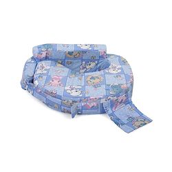 Babyhug Cotton Blend Feeding Pillow Rabbit Print - Blue