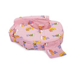 Babyhug Cotton Blend Feeding Pillow Teddy On Clouds - Pink