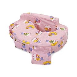 Babyhug Cotton Blend Feeding Pillow Teddy On Clouds - Pink