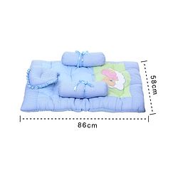 Babyhug Cotton Blend Gadda Set Teddy Embroidery - Blue