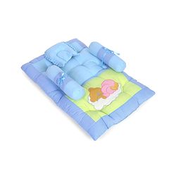 Babyhug Cotton Blend Gadda Set Teddy Embroidery - Blue