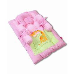 Babyhug Cotton Blend Gadda Set Teddy Embroidery - Blue