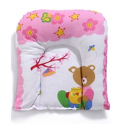 Babyhug Cotton Blend Mosquito Net With Mattress And Pillow Pink - Multi Print