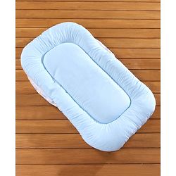 Babyhug Cotton Mosquito Net With Mattress Printed - Blue