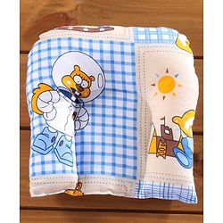 Babyhug Cotton Mosquito Net With Mattress Printed - Blue