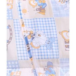 Babyhug Cotton Mosquito Net With Mattress Printed - Blue