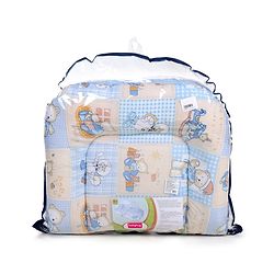 Babyhug Cotton Mosquito Net With Mattress Printed - Blue