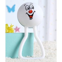 Babyhug Joy Rattle with Vibrant Color & Delightful Rattling Sound|Lightweight, Easy-to-Hold Rattle for Sensory|Motor Skill & Cognitive Development|Safe & Durable Material|3+ Months|BIS|White & Blue