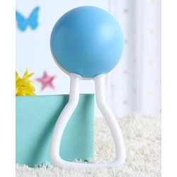 Babyhug Joy Rattle with Vibrant Color & Delightful Rattling Sound|Lightweight, Easy-to-Hold Rattle for Sensory|Motor Skill & Cognitive Development|Safe & Durable Material|3+ Months|BIS|White & Blue