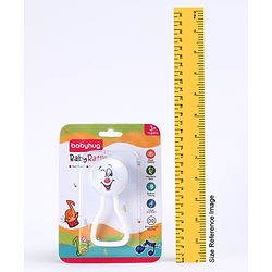 Babyhug Joy Rattle with Vibrant Color & Delightful Rattling Sound|Lightweight, Easy-to-Hold Rattle for Sensory|Motor Skill & Cognitive Development|Safe & Durable Material|3+ Months|BIS|White & Blue