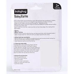 Babyhug Joy Rattle with Vibrant Color & Delightful Rattling Sound|Lightweight, Easy-to-Hold Rattle for Sensory|Motor Skill & Cognitive Development|Safe & Durable Material|3+ Months|BIS|White & Blue