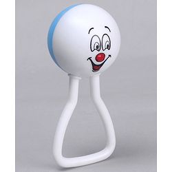 Babyhug Joy Rattle with Vibrant Color & Delightful Rattling Sound|Lightweight, Easy-to-Hold Rattle for Sensory|Motor Skill & Cognitive Development|Safe & Durable Material|3+ Months|BIS|White & Blue