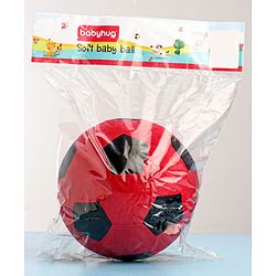 Babyhug Soft Ball Big Black And Red - Height 18 cm