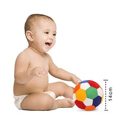 Babyhug Soft Baby Ball for Infants & Toddlers|Multicolour Plush Ball Toy for Sensory Play, Motor Skills & Bonding|Lightweight, Safe & Easy to Hold|Early Development Activity Toy|BIS|Height-14cm