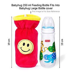 Babyhug Velour Plush Bottle Cover Strawberry Motif Large - Fits upto 330 ml