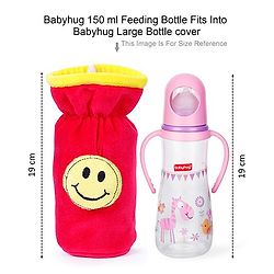 Babyhug Velour Plush Bottle Cover Strawberry Motif Large - Fits upto 330 ml