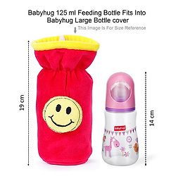 Babyhug Velour Plush Bottle Cover Strawberry Motif Large - Fits upto 330 ml