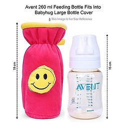 Babyhug Velour Plush Bottle Cover Strawberry Motif Large - Fits upto 330 ml