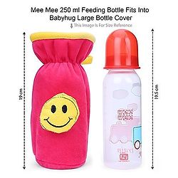 Babyhug Velour Plush Bottle Cover Strawberry Motif Large - Fits upto 330 ml