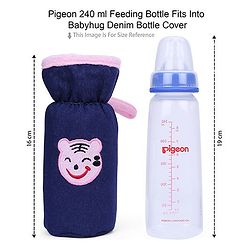 Babyhug Velour Bottle Cover Denim Bear Face Motif Set of 2 - Assorted Colours