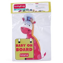 Babyhug Baby On Board Sign Giraffe - Red
