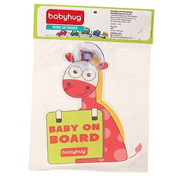 Babyhug Baby On Board Sign Giraffe - Red