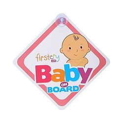 Firstcry Baby On Board Sign With Suction Cup - Pink