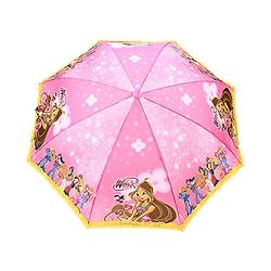 Babyhug Umbrella Winx Mission Enchantix Print - Light Pink and Yellow