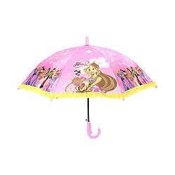 Babyhug Umbrella Winx Mission Enchantix Print - Light Pink and Yellow