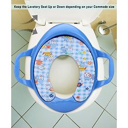 Babyhug Cushioned Potty Training Seat With Handle - Blue (Design May Vary)