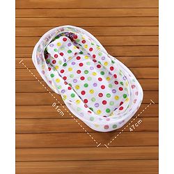 Babyhug Cotton Bedding Set with Mosquito Net Smiley Print - White Base