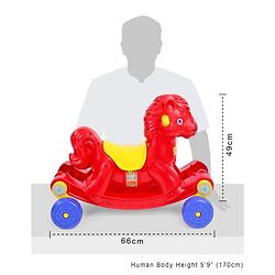 Babyhug Rock 'O' Ride Pony Ride-on - Red