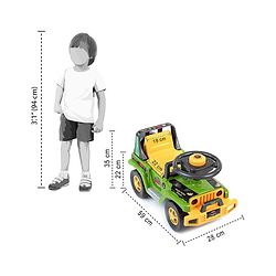Babyhug Jungle Safari Foot To Floor Ride-On  - Green & Yellow